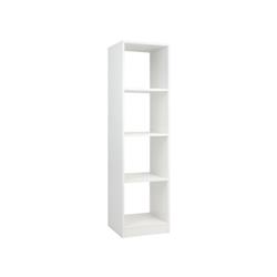 CB10446WH 5-Tier 4-Cube Narrow Bookshelf with 4 Anti-Tipping Kits, White