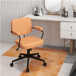 CB10455OR PU Leather Office Chair with Rocking Backrest & Ergonomic Armrest, Orange