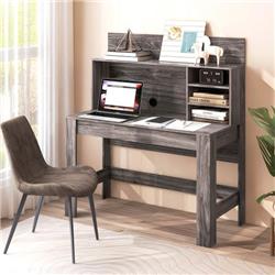 Picture of Costway CB10475OK 48 in. Writing Computer Desk with Anti-Tipping Kits & Cable Management Hole&#44; Rustic Brown
