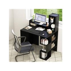 Picture of Costway CB10479BK Modern Computer Desk with Storage Bookshelf & Hutch for Home Office&#44; Black