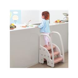 Picture of Costway BR10001PI 3-Step Stool with Safety Handles & Non-Slip Pedals for Toddlers&#44; Pink