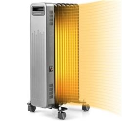 EP25438US-BK 1500W Portable Oil-Filled Radiator Heater for Home & Office, Black -  Costway