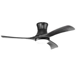Picture of Costway ES10181US-DK 52 in. Flush Mount Ceiling Fan with LED Light, Black
