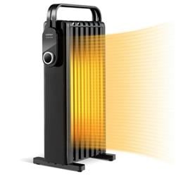 ES10201US-BK 1500W Electric Space Heater Oil Filled Radiator Heater with Foldable Rack, Black -  Costway