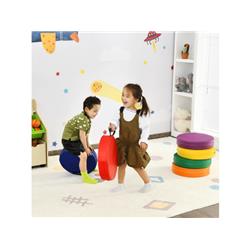 FH10074CL 15 in. Round Toddler Floor Cushions, Multi Color - 6 Piece