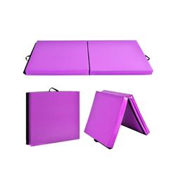 Picture of Costway FH10083PU 6 x 2 ft. Gymnastic Mat with Carrying Handles for Yoga&#44; Purple