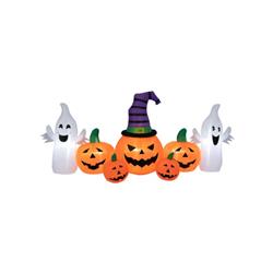 CM24086US 9 ft. Long Halloween Inflatable Pumpkins with 2 Ghosts