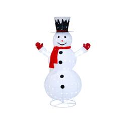 CM24150US-WH 6 ft. Lighted Snowman with Top Hat & Red Scarf, White