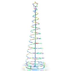 CM24155US-WH 6 ft. Light Up Spiral Christmas Tree with Tree Top Star, White