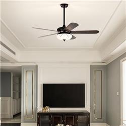 Picture of Costway ES10100US-BK 52 in. Ceiling Fan with Remote Control, Walnut