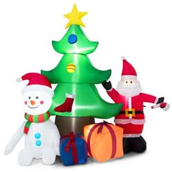 CM24022US 7.2 ft. Inflatable Lighted Christmas Decoration Tree with Santa Claus