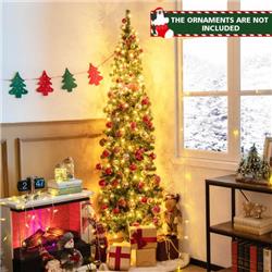 CM24071US 7 ft. Prelit Half-Shape Christmas Tree with 150 Lights