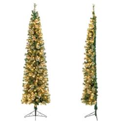 CM24072US 7 ft. Half Christmas Tree with Pine Needles & 150 Lights