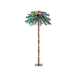 CM24083US 6 ft. Pre-Lit Artificial Tropical Palm Christmas Tree with 210 Multi-Color Lights
