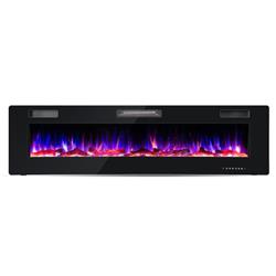 Picture of Costway FP10167 68 in. Ultra-Thin Electric Fireplace Recessed Wall Mounted with Crystal Log Decoration