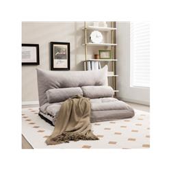 Picture of Costway HU10129GR Adjustable Floor Sofa Bed with 2 Lumbar Pillows&#44; Gray