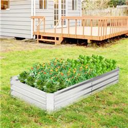 GT4047SR 6 x 3 ft. Metal Galvanized Raised Garden Bed with Open-Ended Base