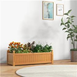 GT3928OR Wooden Rectangular Garden Bed with Drainage System, Natural