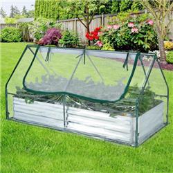 Galvanized Raised Garden Bed with Greenhouse - Green - 6 ft x 3 ft x 3 ft - Durable Design