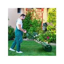 GT4008GN Metal Lawn Roller with Detachable Gripping Handle, Green