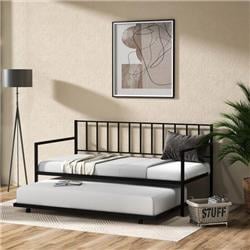 HU10417 Twin Size Daybed & Trundle Frame Set Trundle Bedframe
