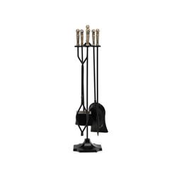 Picture of Costway HV10285DK 31 in. Metal Fireplace Tool Set with Stand&#44; Bronze - 5 Piece