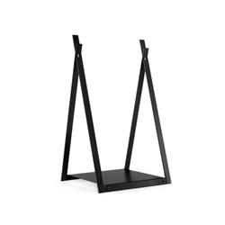 Picture of Costway HV10295DK Triangle Firewood Rack with Raised Base for Fireplace Fire Pit&#44; Black