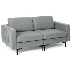 HV10299HS-A-HV10299HS-B 2-Seat Convertible Sectional Sofa with Reversible Ottoman