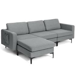HV10299HS-A-HV10299HS-B-HV10299US-HS-D 3-Seat L-Shaped Convertible Sectional Sofa with Reversible Ottoman