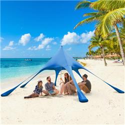 GP11707BL 20 x 20 ft. Beach Canopy Tent with UPF 50 Plus Sun Protection & Shovel, Blue