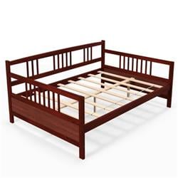 HU10348CH Full Size Metal Daybed Frame with Guardrails