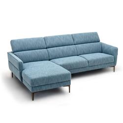 HV10183WL-NY- 105 in. L-Shaped Sofa Couch with 3 Adjustable Headrests, Blue