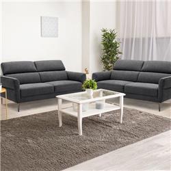 HV10184WL-12GR 72.5 in. Modern Fabric Loveseat Sofa Couch with Adjustable Headrest, Gray