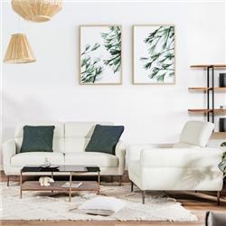 HV10184WL-22WH Modern Upholstered Single Sofa with Adjustable Headrest, White
