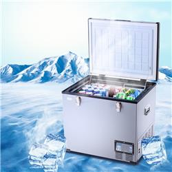 EP23708 63 qt. Portable Electric Car Cooler Refrigerator Freezer, Black & Gray -  Total Tactic