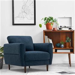 HV10186WL-22NY Modern Upholstered Accent Single Sofa Arm Chair, Navy