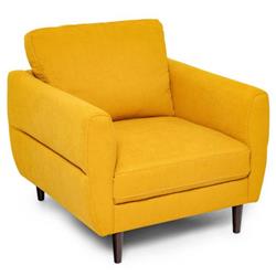 HV10186WL-22YE Modern Upholstered Accent Single Sofa Arm Chair, Yellow