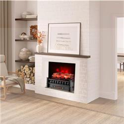 Picture of Costway FP10358US-BK 20 in. Electric Fireplace Heater with Realistic Birchwood Ember Bed, Black