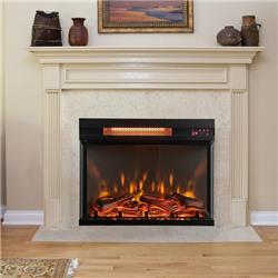 Picture of Costway FP10362US-BK 23-inch 3-Sided Electric Fireplace Insert with Remote Control, Black