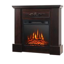 Picture of Costway FP10252US-BN 32 in. Electric Fireplace with Mantel & Remote Control&#44; Brown