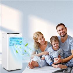 FP10267US-WH 8000 BTU Portable Air Conditioner with Fan Dehumidifier Sleep Mode, White -  Costway