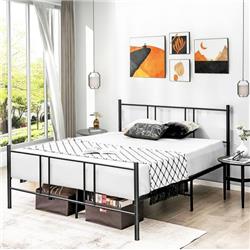 HU10222DK-Q Platform Bed Frame with High Headboard - Queen Size -  Costway