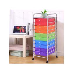 HW55238 10 Drawer Rolling Metal Storage Cart