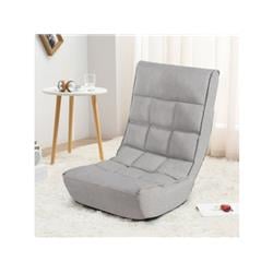 HW58053GR 4-Position Adjustable Floor Chair Folding Lazy Sofa, Gray -  Costway