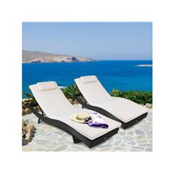 Picture of Costway HW52051 Outdoor Rattan Chaise Lounge Chair