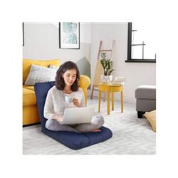 HW56128BL 14-Position Adjustable Cushioned Floor Lazy Sofa Chair, Blue