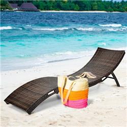 Picture of Costway HW60574 Outdoor Couch Bed Patio Folding Rattan Lounge Chair