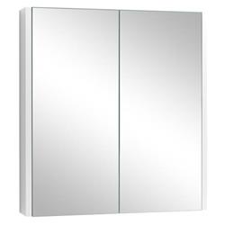HW65489 2-Tier Wall-Mounted Storage Cabinet with Double Mirror Door