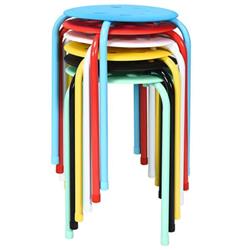 Picture of Costway HW64245COL Portable Plastic Stack Stools, Multi Color - Set of 6