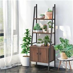 HW64302 Ladder Shelf 3-Tier Bookcase Metal Frame Bookshelf